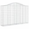 vidaXL Arched Gabion Baskets - Galvanized Iron Construction - Decorative and Sound-Isolating Garden Barrier - Easy to Assemble - Set of 2 - 3 of 4