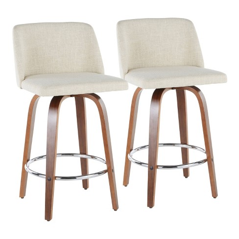 Lumisource Set Of 2 Toriano Mid-century Modern Counter Height Barstools ...