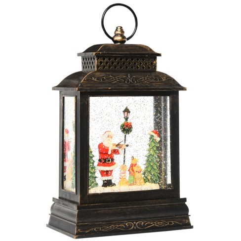 Homcom Christmas Snow Globe Waterlantern Music Box With Light, Ring ...