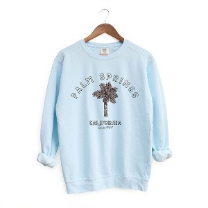 Simply Sage Market Women's  Garment Dyed Graphic Sweatshirt Palm Springs California - 1 of 2