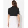 INSPIRE CHIC Women's Cropped Open Front Ruched Short Sleeve Bolero Shrugs - 3 of 4