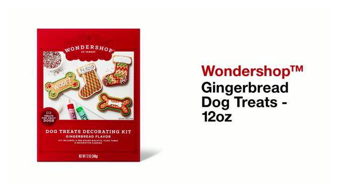 Dog Treat Decorative Kit Gingerbread Flavor For Adult Dog - 12oz - Wondershop&#8482;, 2 of 8, play video