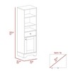 Akoasm Linen Bathroom Medicine Storage Cabinet With Shelve 1 Door-Gray - 3 of 4