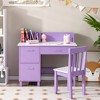 Costway Kids Wooden Study Desk & Chair Writing Table w/Drawer Storage Cabinet - 2 of 4