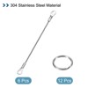 Unique Bargains Stainless Steel Lanyard Cables Eyelets Ended Security Wire Rope 6 Pcs with 12 Pcs Key Ring - 3 of 4