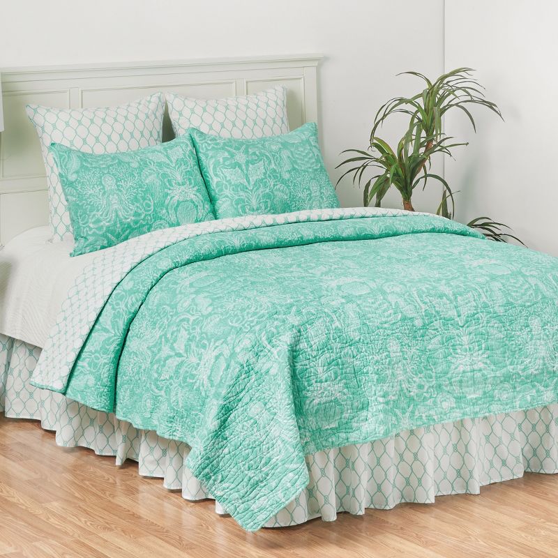 C&F Home Turquoise Bay Cotton Quilt Set  - Reversible and Machine Washable, 5 of 8
