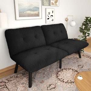 2-Seater Velvet Convertible Sofa Bed with Folding Design and Adjustable Backrest - 1 of 4