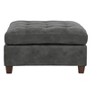 Living Room Furniture Tufted Cocktail Ottoman Antique Grey Breathable Leatherette 1pc Cushion Ottoman Seat Wooden Legs - 3 of 4