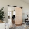 SMARTSTANDARD 84 in. Height K Shape Natural Wood Interior Barn Door (No Hardware Included) - 2 of 4