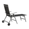 GlasFlength Patio Seating with Wheels, Patio pool chaise lounges , Outdoor Chaise Lounge Chair Adjustable Reclining Bed with Armrest, Black, - 3 of 4