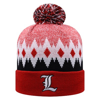 NCAA Louisville Cardinals Men's Jagged Knit Cuffed Beanie with Pom