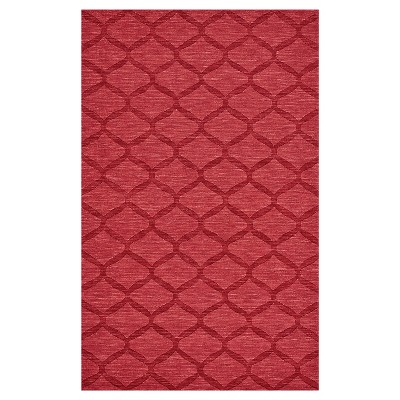 5'X8' Geometric Woven Area Rugs Red - Weave & Wander