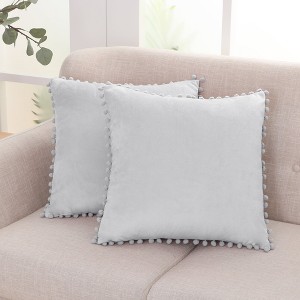 Deconovo Velvet Pom-Pom Pillow Covers 2-Pack – Multiple Sizes (Cover Only) - 1 of 4