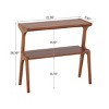 Syemin End Tables Modern Solid Wood End Table, Narrow Farmhouse Side Table with Shelf, Stylish Nightstand, Couch Side Table, Red, 27.56"*11.81"*26.38" - 3 of 4