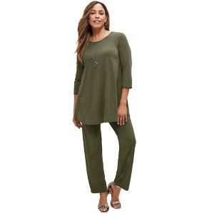 Jessica London Women's Plus Size 2-Piece Stretch Knit Mega Swing Set - 1 of 4