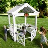 Dexmalle Outdoor Wooden Playhouse with bench and door - 2 of 4