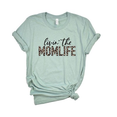 Simply Sage Market Women's Livin' The Mom Life Leopard Short Sleeve Graphic Tee
