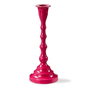 tag Zahra Hot Pink Taper Candle Holder - Aluminum, 8.25" H, Everyday Use, Wipe Clean, Stylish Home Decor - 1 of 3