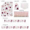 Sweet Jojo Designs Crib Bedding + BreathableBaby Breathable Mesh Liner Baby Nursery Watercolor Floral Burgundy Wine and Pink - 2 of 4