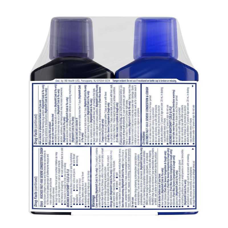 Mucinex Max Strength Congestion, Cough, Cold &#38; Flu Medicine - Day &#38; Night - Liquid - 6 fl oz/2ct, 3 of 11