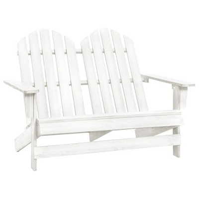 vidaXL Garden Chair White Solid Fir Wood 2-Seater Durable