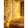 Itopfox 300 LED Fairy Curtain Lights with Remote, 8 Lighting Modes, USB Plug in, Warm White String Lights for Christmas Bedroom, Weddings, Dorm Decor - 4 of 4