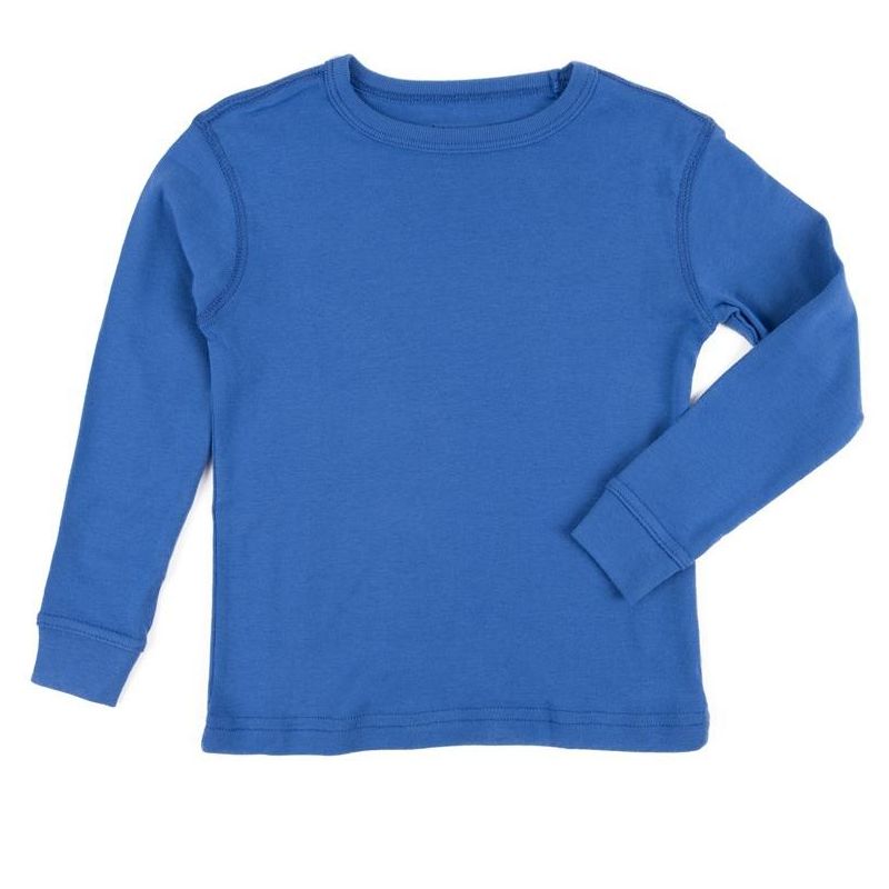 Leveret Kids Long Sleeve Solid Classic Color T-Shirt, 2 of 3