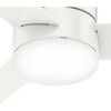 52" Minimus LED Light White Ceiling Fan: Hunter Fan, Flush Mount, 3-Speed Remote Control - 2 of 4