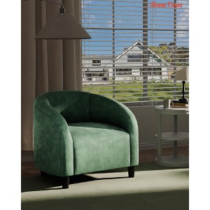 Accent Chair Living Room Chairs Boucle Barrel Chairs Round Armchairs for Bedroom Waiting Room Office Reception Chairs - 1 of 4