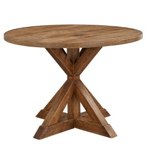 Charlotte Pedestal Dining Table Driftwood - Buylateral: 45.25" Round, MDF, 4-Seater - 1 of 4