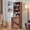 Farmhouse Bookshelf with 2 Large File Drawers, 72" Tall Bookcase with Storage,  4 Tier Rustic Wood Bookshelf for Home, Living Room - 2 of 4