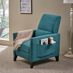 GDFStudio Alscot Contemporary Fabric Pushback Recliner with Nailhead Accents - 1 of 4
