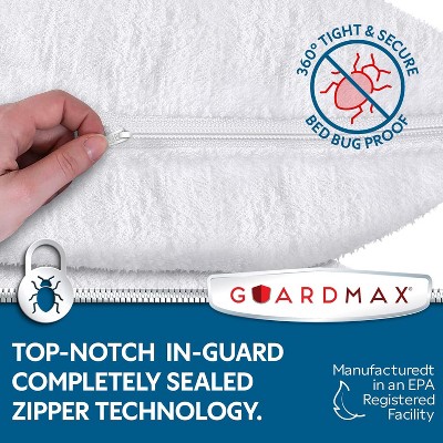 Guardmax White Cotton Terry Top Waterproof Pillow Protector - Standard Size