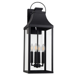 DAKAFUL 25.5in Outdoor Lights,Wall Lights for Outside House Porch Garage,Waterproof Exterior Wall Lanterns Sconce with Clear Glass(Black) - 1 of 4