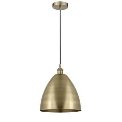 Edison Dome - 1 Light Cord Hung Mini Pendant In Industrial Style-14.75 Inches Tall and 12 Inches Wide