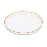 13"D Set of 4 Glass Chargers with Gold Rim