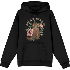Vintage Country Stay Wild Adult Long Sleeve Hoodie - 1 of 2