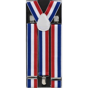 Forum Novelties Patriotic Red, White, And Blue Striped Adult Costume Suspenders - 1 of 1