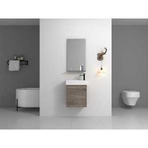 18" Modern Wall Mounted Bathroom Vanity With Sink Combo Space Saving Bathroom Accessories - 1 of 4