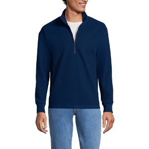 Lands' End Men's Textured Fleece Half Zip - 1 of 3
