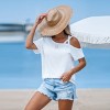 Women's Breezy Beach White Cold Shoulder Top - Cupshe - 2 of 4