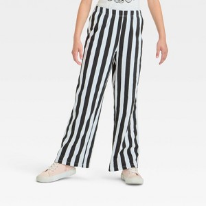 Girls' Beetlejuice Striped Jogger Pants - White - 1 of 3