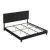 King Size Bed, Fabric Upholstered Platform Bed Frame With Linen Fabric Headboard, No Box Spring Needed, Wood Slat Support - 3 of 4
