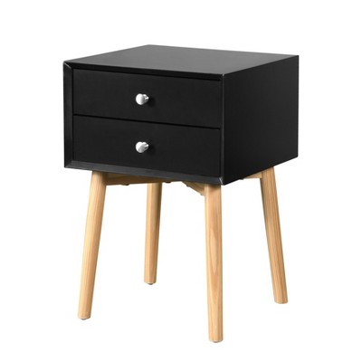 NicBex Mid-Century Nightstand Bedside End Table with Drawers & Wood Legs for Bedroom & Living Room