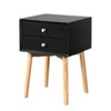 CAVINAS Nightstand with Drawer and Rubber Wood Legs, Mid-Century Modern Bedside Table, Storage Cabinet for Bedroom - 3 of 4