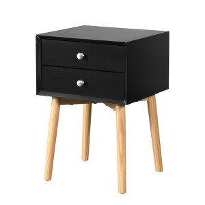 NicBex Mid-Century Nightstand Bedside End Table with Drawers & Wood Legs for Bedroom & Living Room - 1 of 4