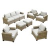 XIZZI All-Weather Rattan Furniture, Sectional Sets w/ Optional Solar Light-Up Coffee Table & Ottoman, Choose 6-9pc Configs in 8 Fade Resistant Colors - 2 of 4