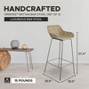 texxture 2 Pack Ormond Woven Rattan Bar Stools, Indoor Outdoor Dining or Kitchen Furniture for Table or Porch with Metal Legs, Natural - 2 of 4