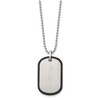 Black Bow Jewelry Mens Stainless Steel Black Plated Edge Brushed Dog Tag Necklace, 22 In - 2 of 4