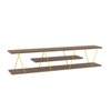 SEVOBAL TV Stands and Consoles Mid Century Modern TV Stand with Open Shelves and Metal Cords for Living Room, Walnut, 12"*56"*12" - 2 of 4